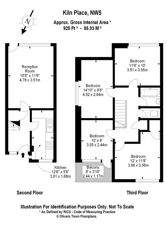 4 bed flat to rent in Kiln Place - Property Floorplan