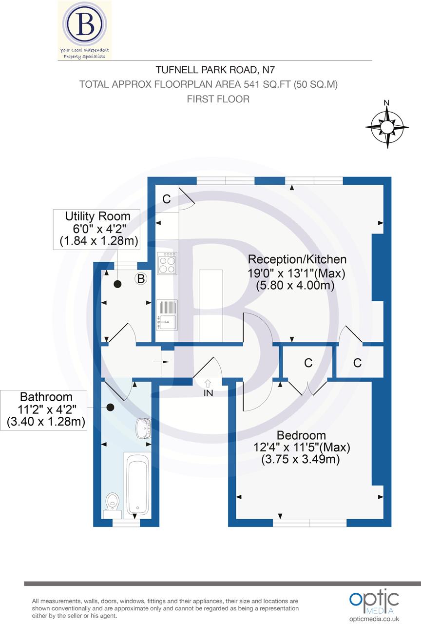 1 bed flat for sale in Tufnell Park Road - Property Floorplan