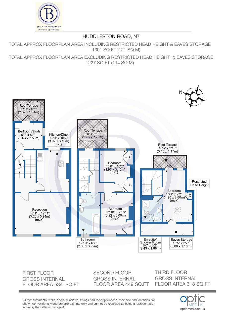 4 bed flat for sale in Huddleston Road - Property Floorplan