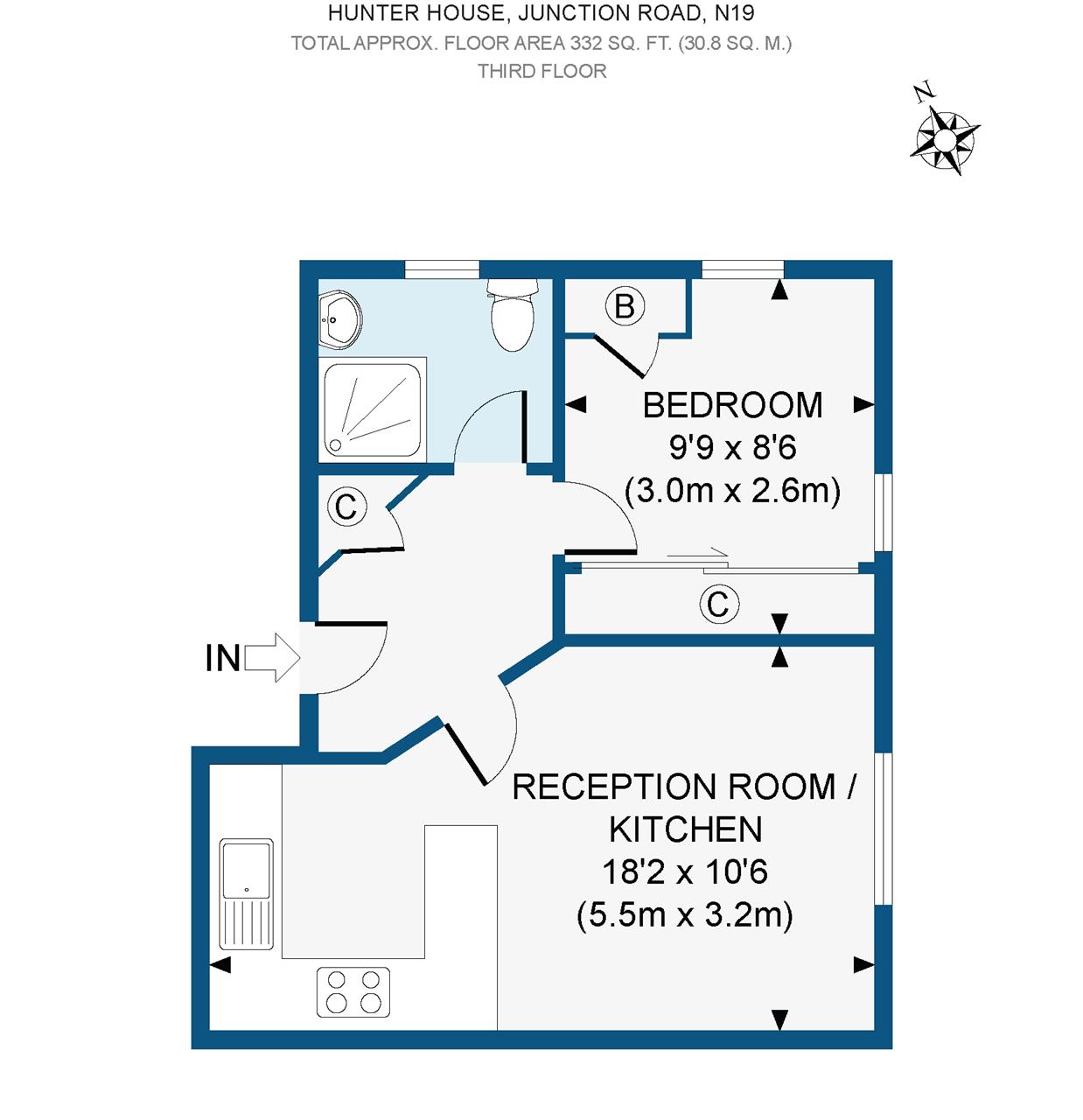 1 bed flat to rent in Junction Road - Property Floorplan