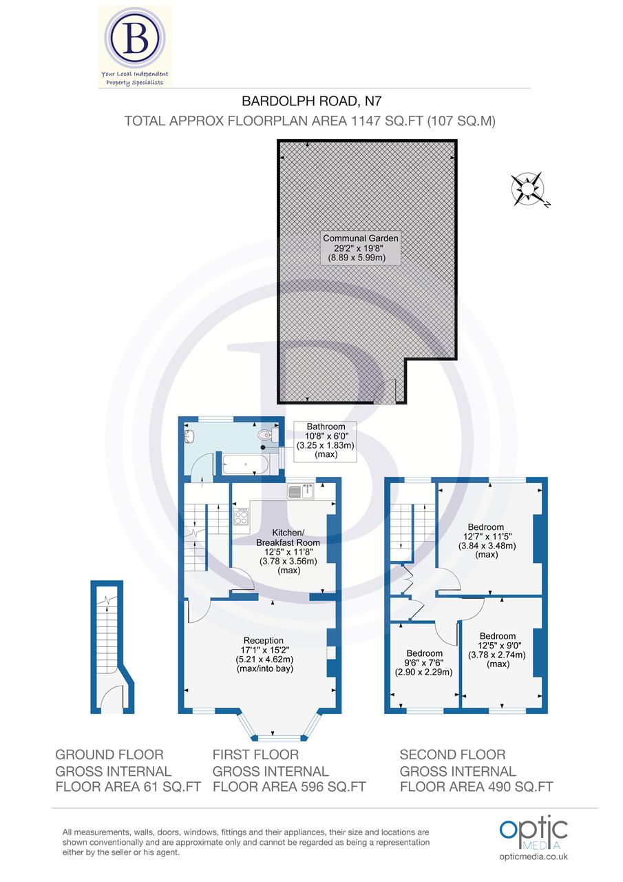 3 bed flat for sale in Bardolph Road - Property Floorplan