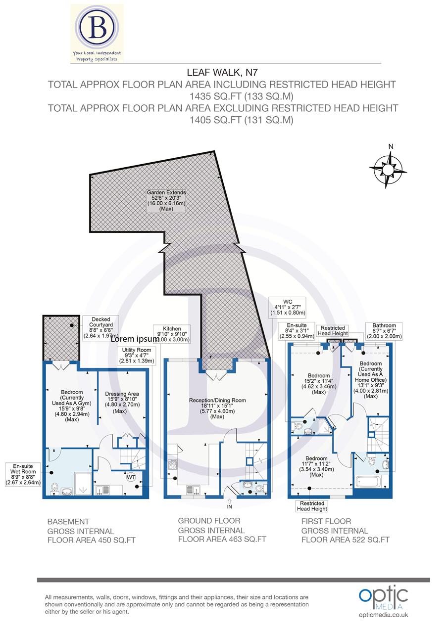 4 bed town house for sale in Leaf Walk - Property Floorplan