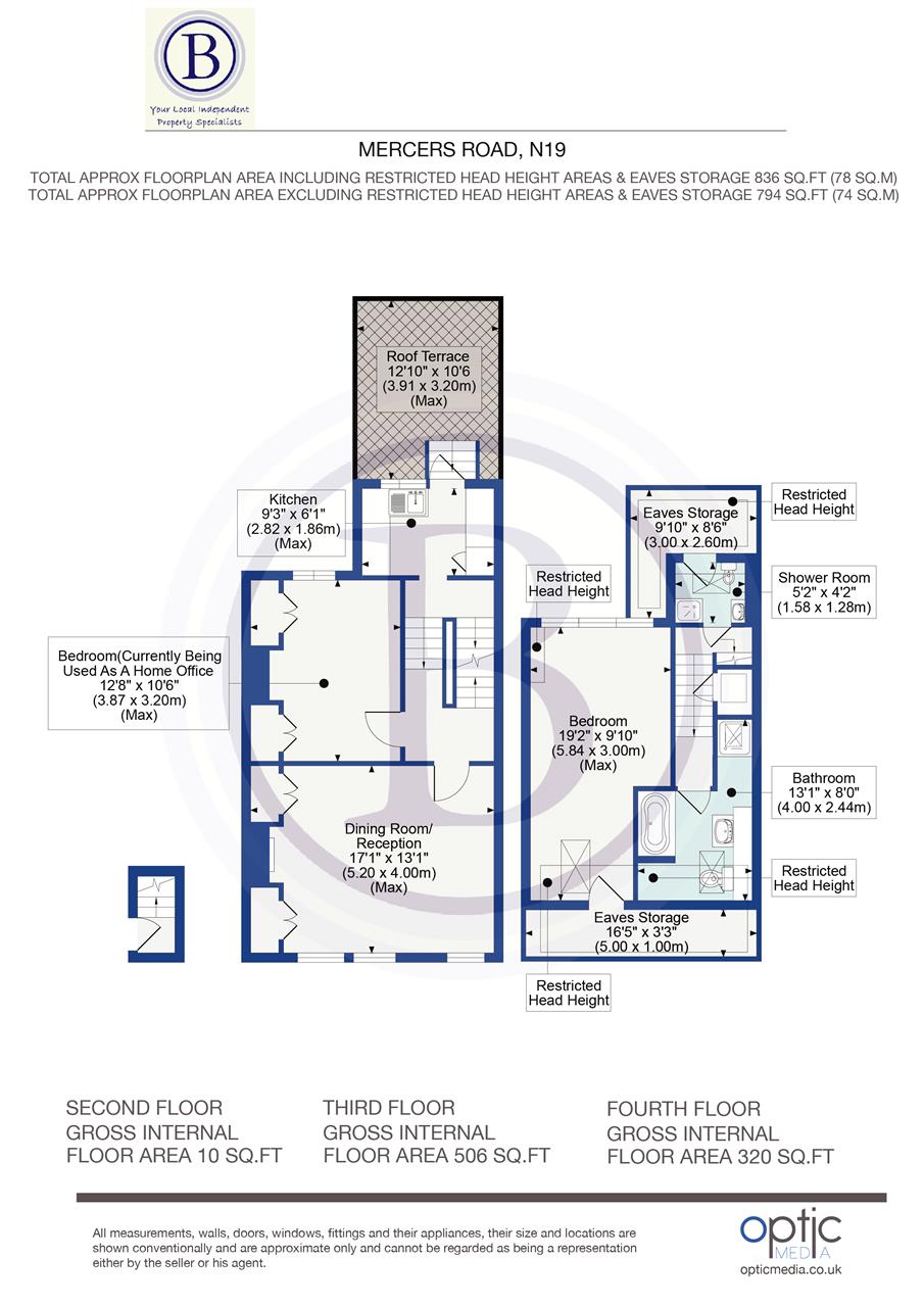 2 bed flat for sale in Mercers Road - Property Floorplan