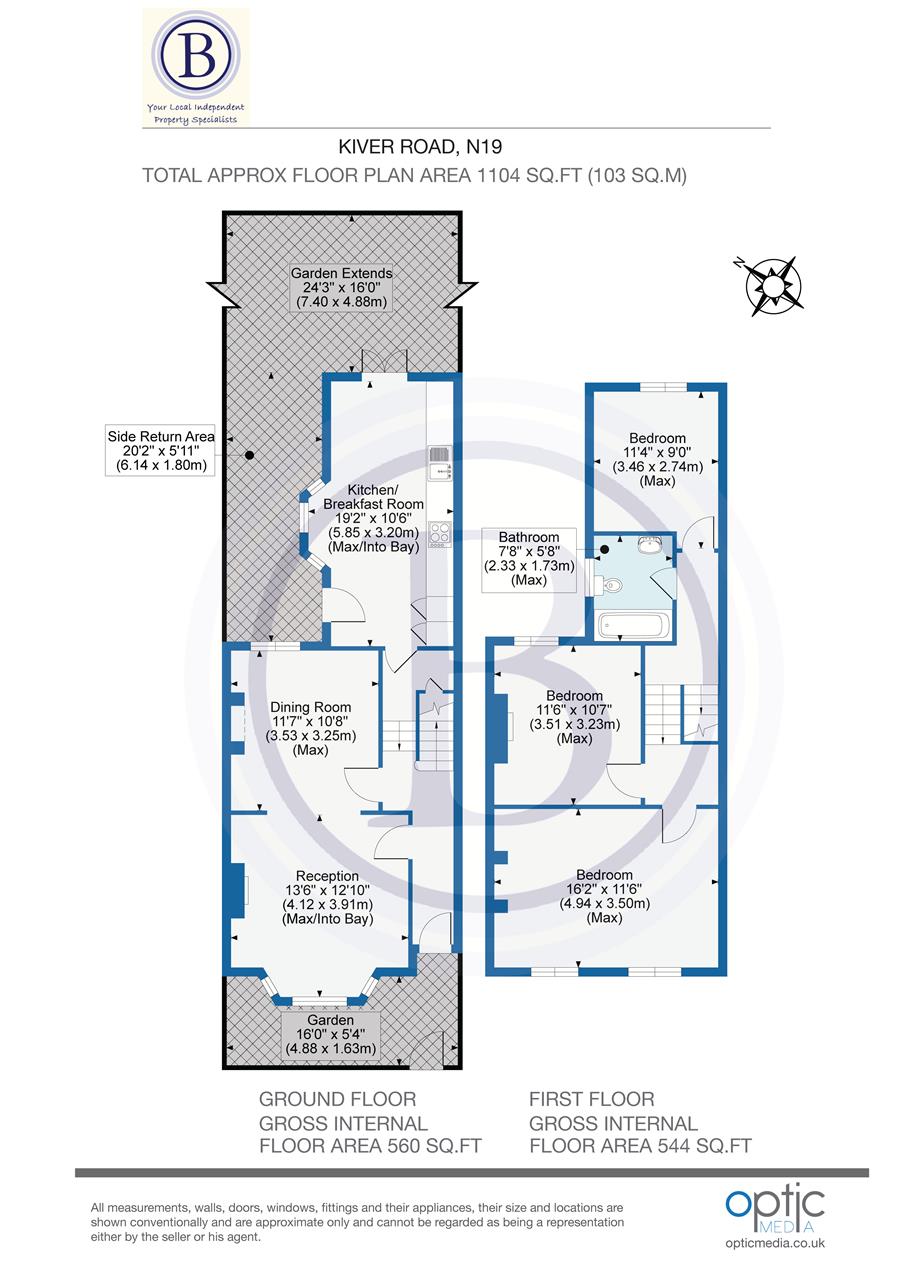 3 bed end of terrace house for sale in Kiver Road - Property Floorplan