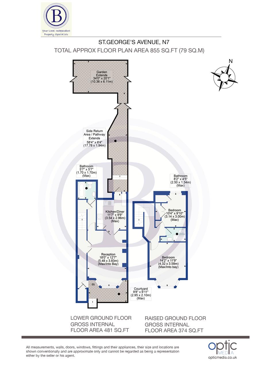 2 bed flat for sale in St George's Avenue - Property Floorplan