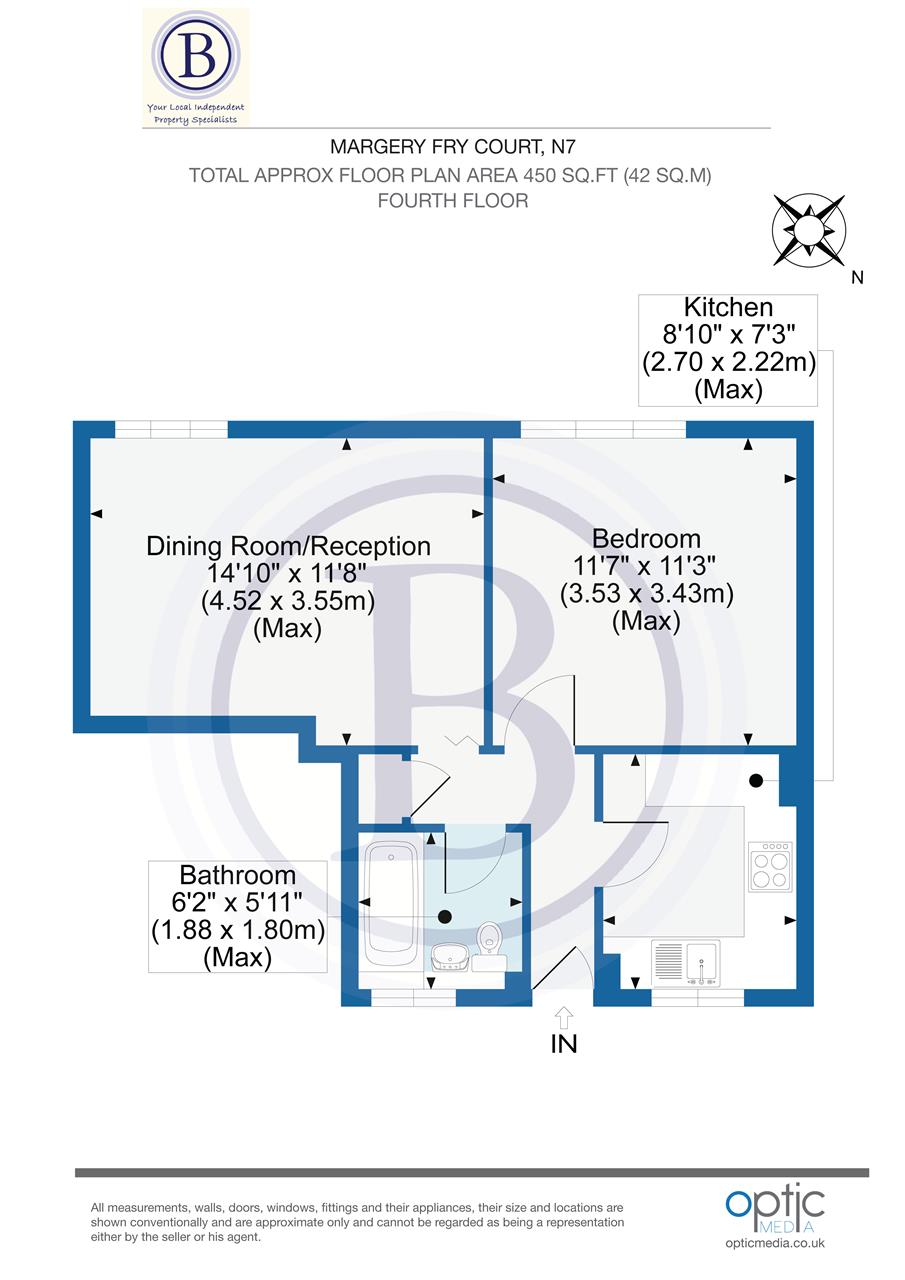 1 bed flat for sale in Margery Fry Court - Property Floorplan