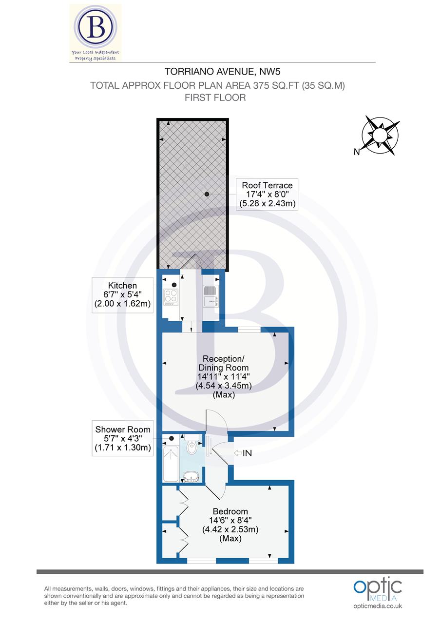 1 bed flat for sale in Torriano Avenue - Property Floorplan