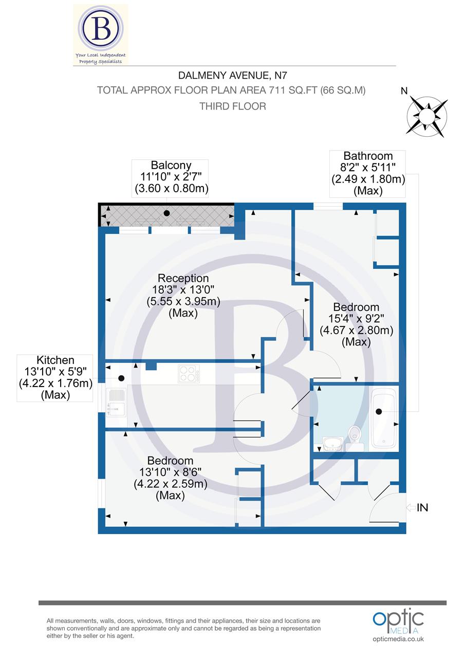 2 bed flat for sale in Dalmeny Avenue - Property Floorplan