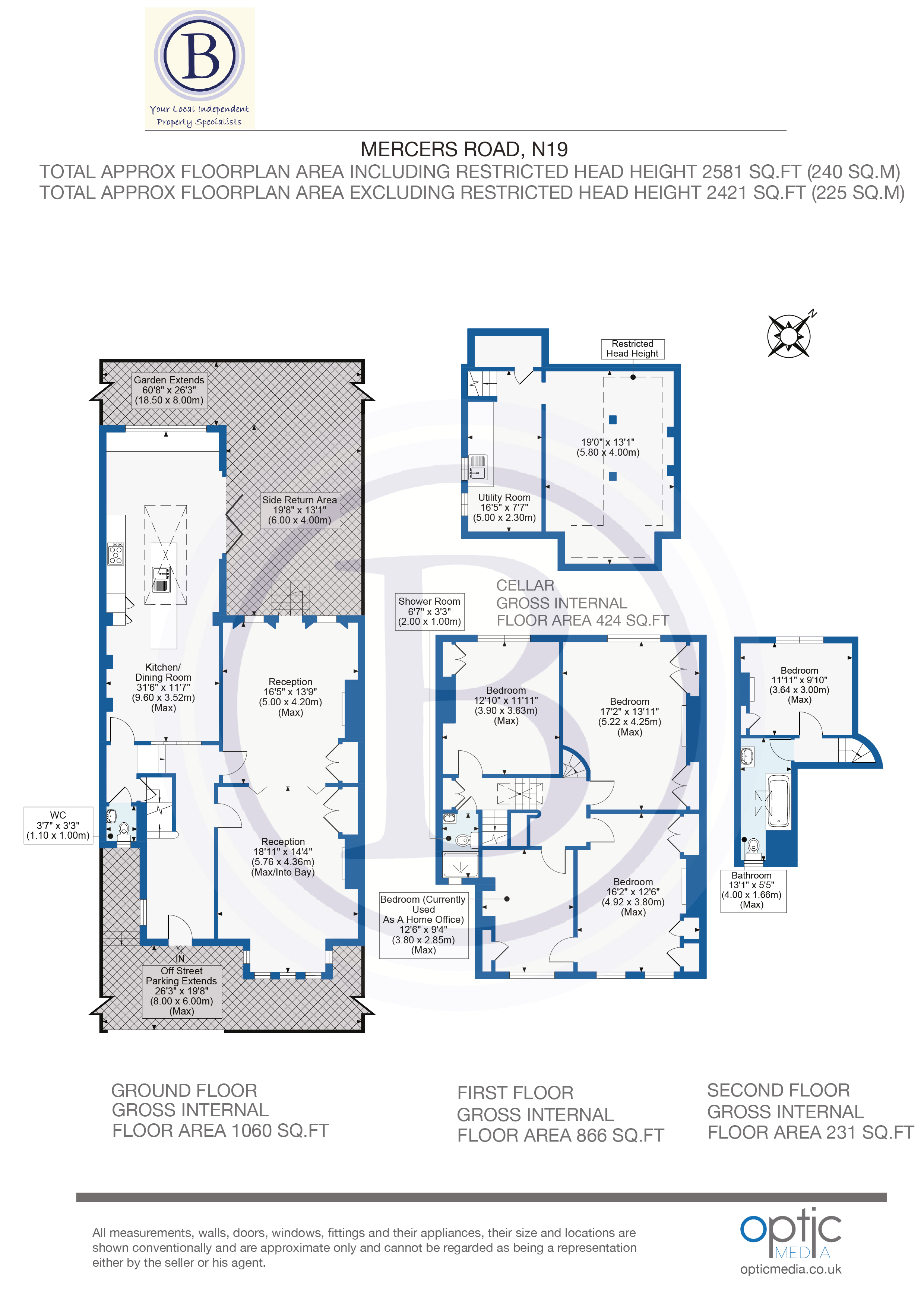 5 bed terraced house for sale in Mercers Road - Property Floorplan