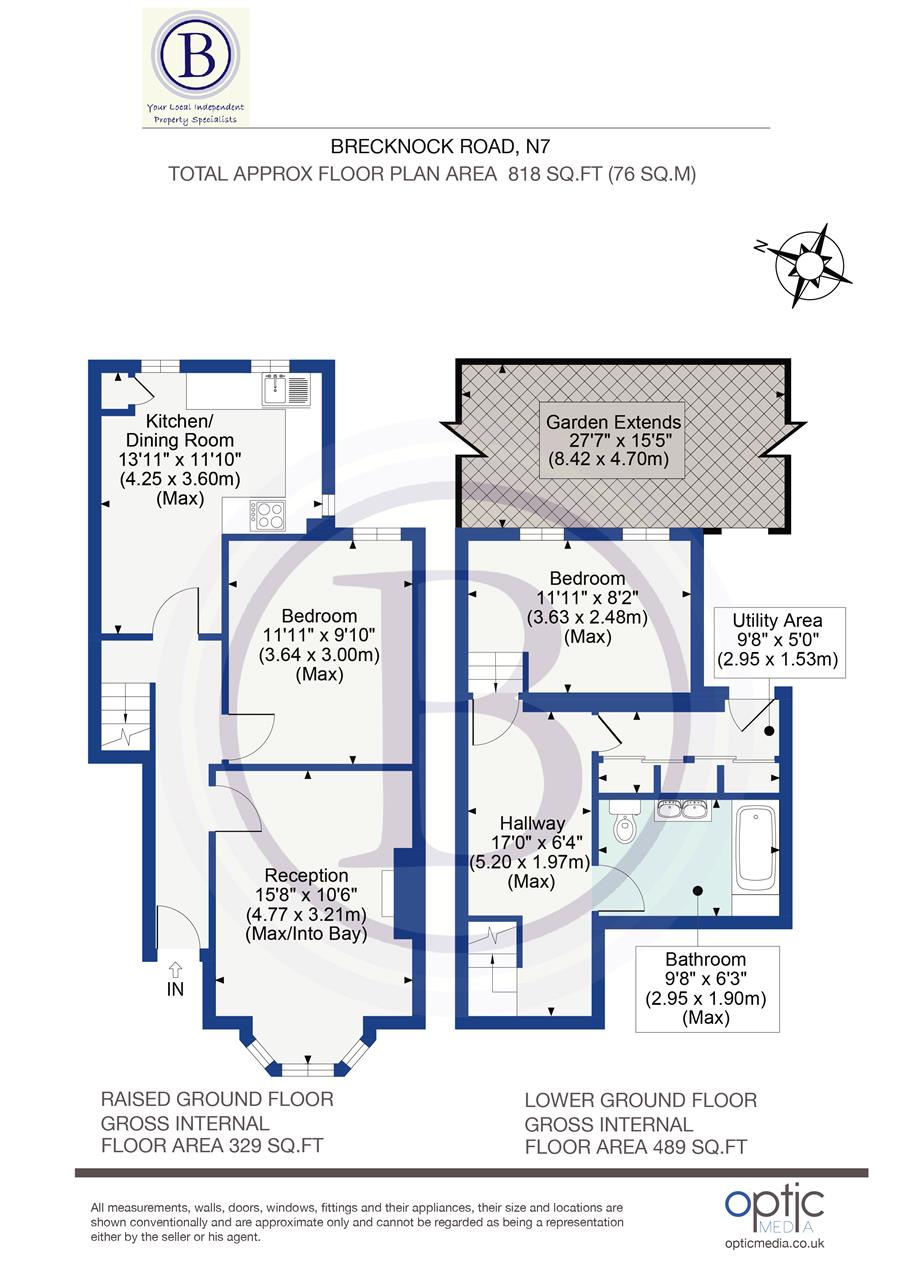 2 bed flat for sale in Brecknock Road - Property Floorplan
