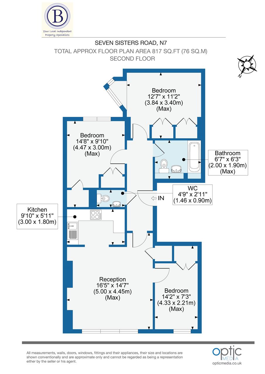 3 bed flat for sale in Seven Sisters Road - Property Floorplan