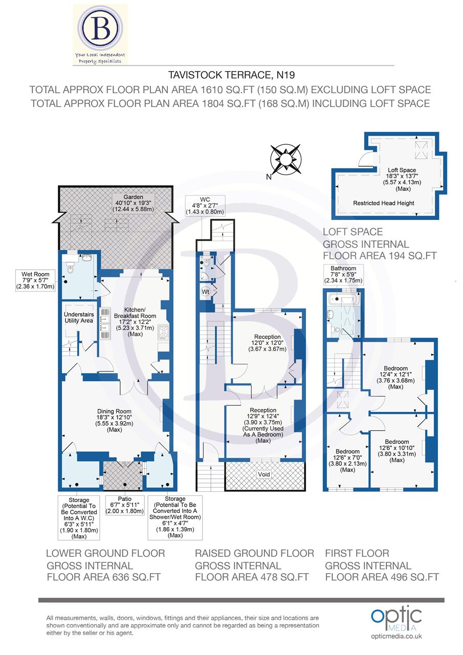 4 bed terraced house for sale - Property Floorplan