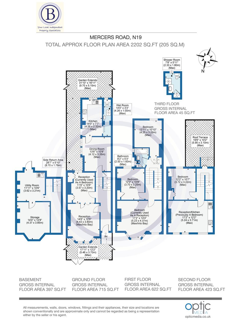 5 bed terraced house for sale in Mercers Road - Property Floorplan