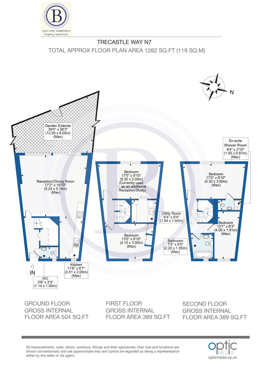 4 bed terraced house for sale in Trecastle Way - Property Floorplan