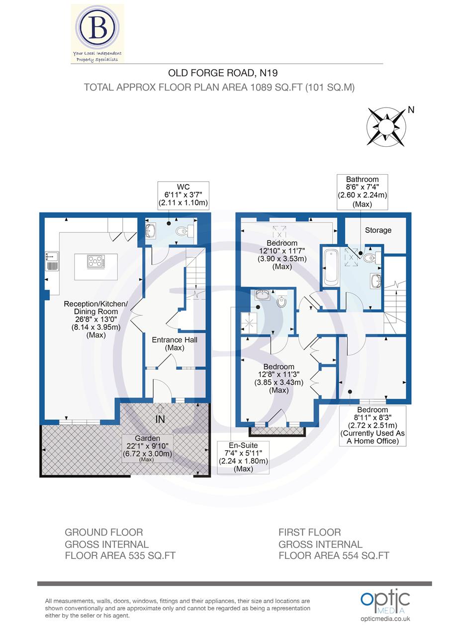 3 bed terraced house for sale in Old Forge Road - Property Floorplan