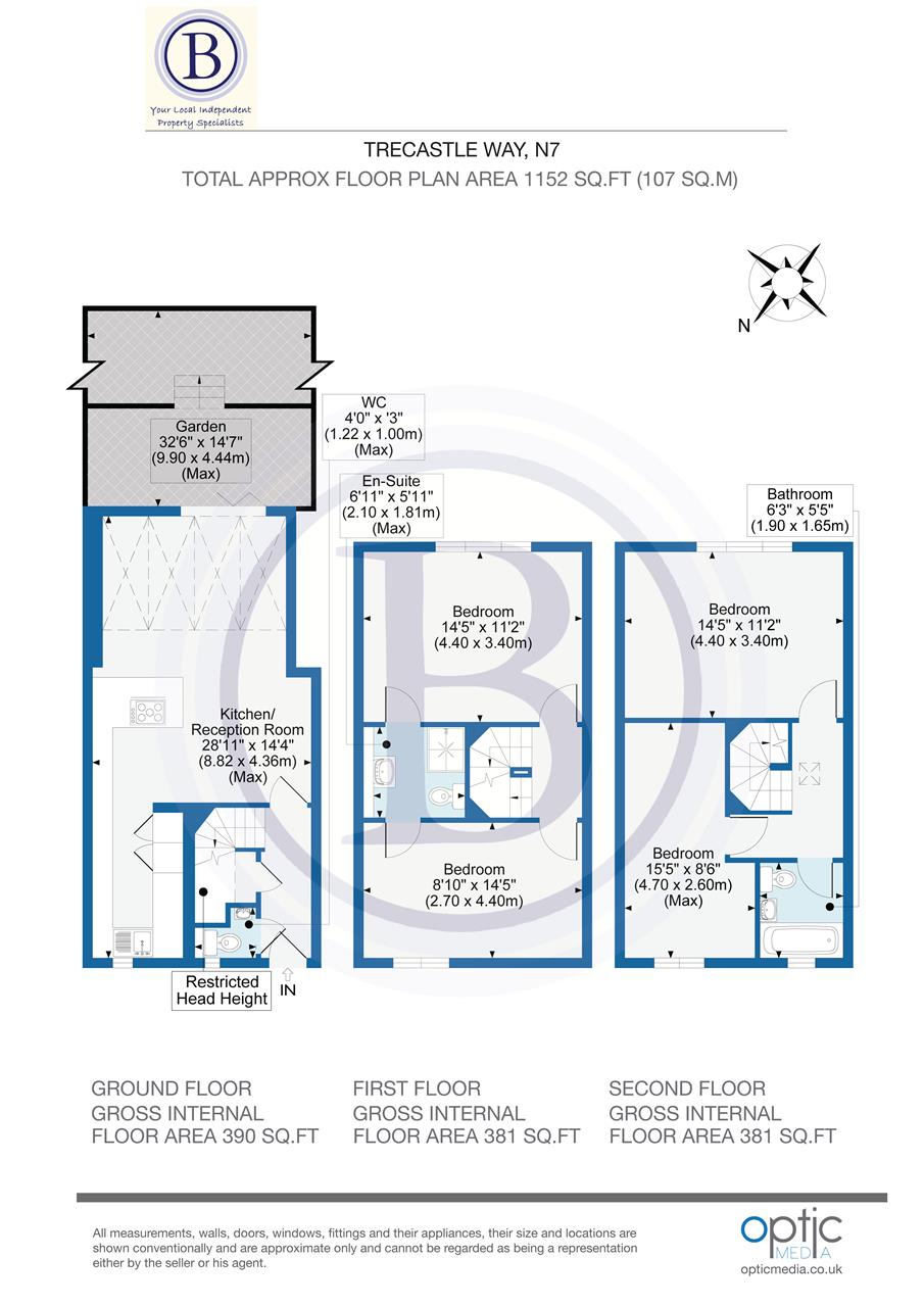 4 bed terraced house for sale in Trecastle Way - Property Floorplan