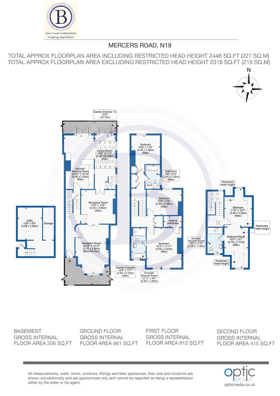 5 bed semi-detached house for sale in Mercers Road - Property Floorplan
