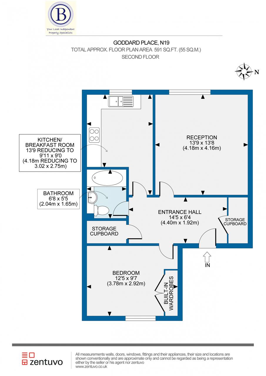 1 bed flat for sale in Goddard Place - Property Floorplan