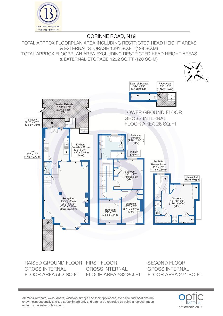 4 bed flat for sale in Corinne Road - Property Floorplan