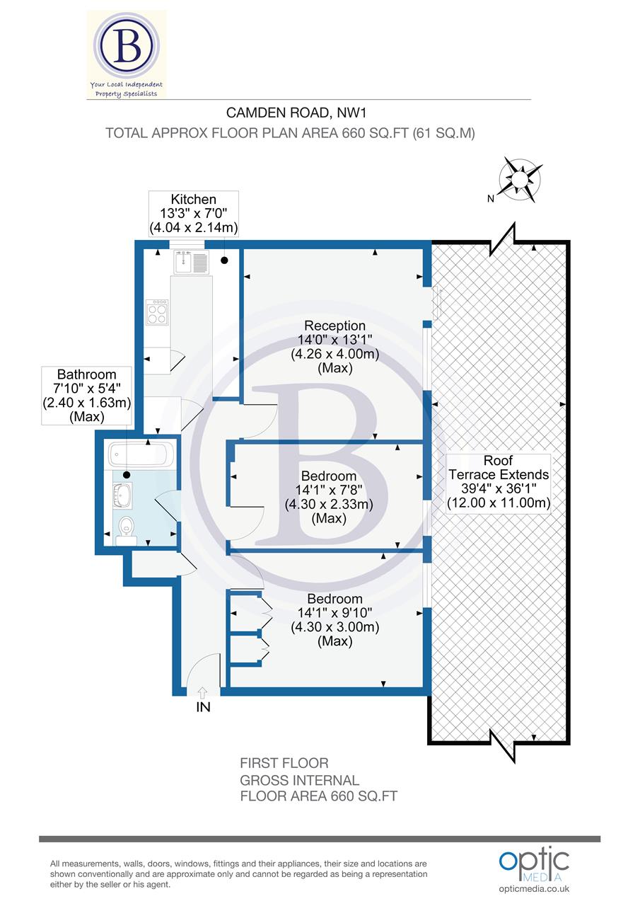 2 bed flat for sale in Camden Road - Property Floorplan