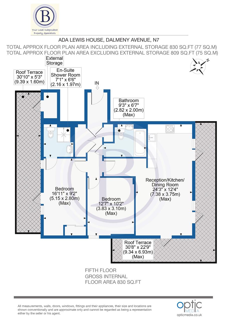 2 bed flat for sale in Dalmeny Avenue - Property Floorplan