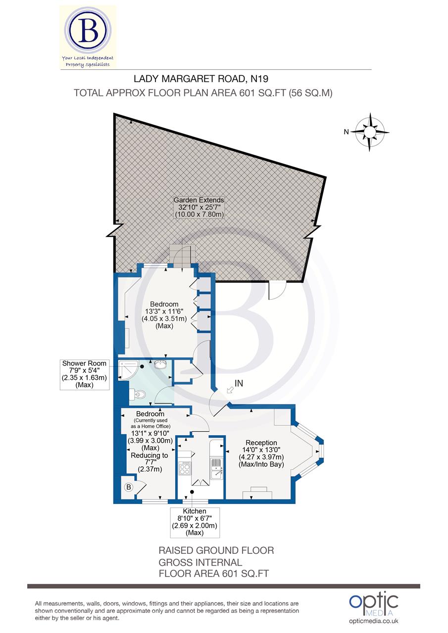 2 bed flat for sale in Lady Margaret Road - Property Floorplan