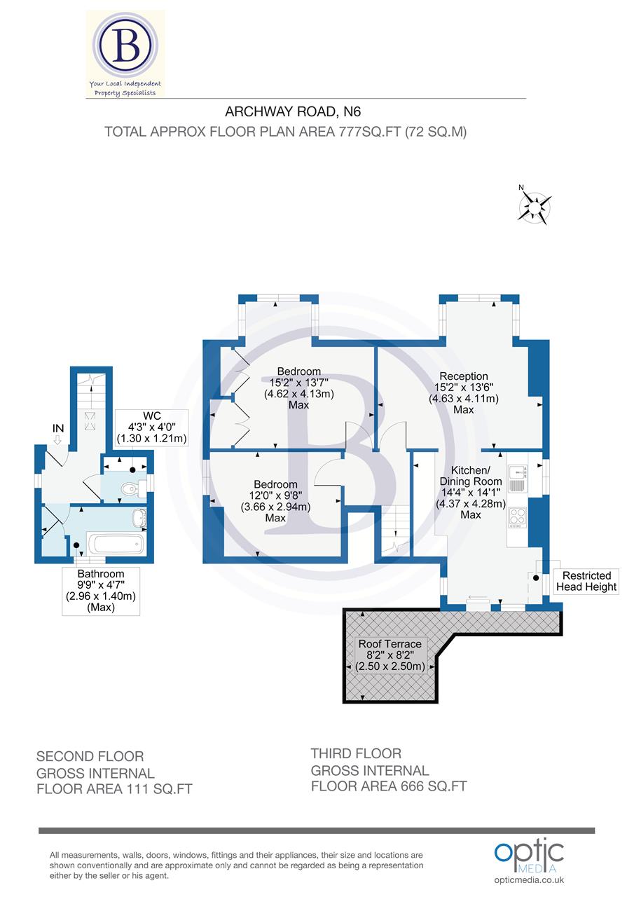 2 bed flat to rent in Archway Road - Property Floorplan