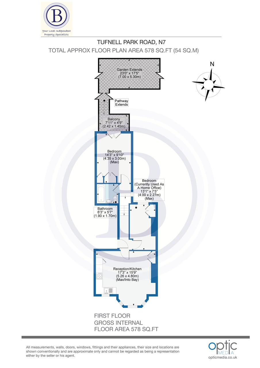 2 bed flat for sale in Tufnell Park Road - Property Floorplan