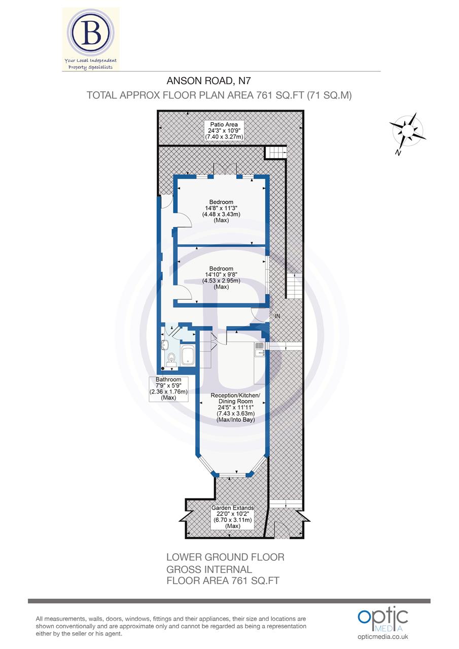 2 bed maisonette to rent in Anson Road - Property Floorplan