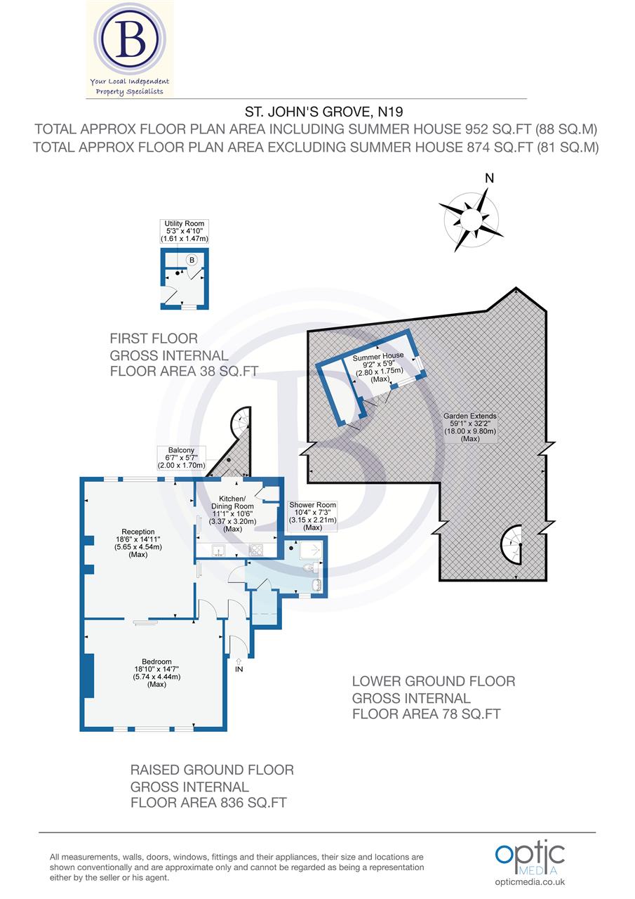1 bed flat for sale in St. John's Grove - Property Floorplan