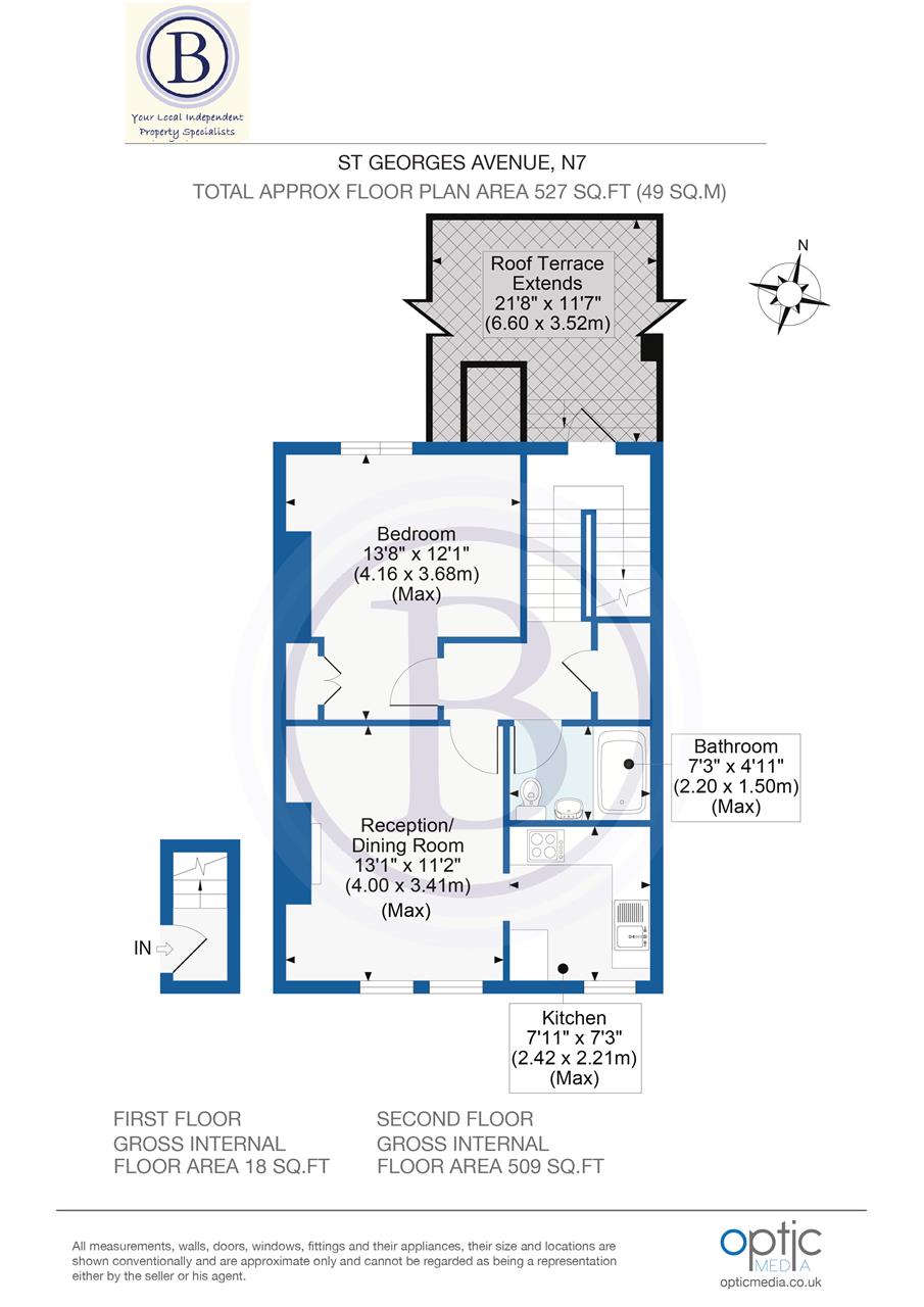 1 bed flat for sale in St George's Avenue - Property Floorplan