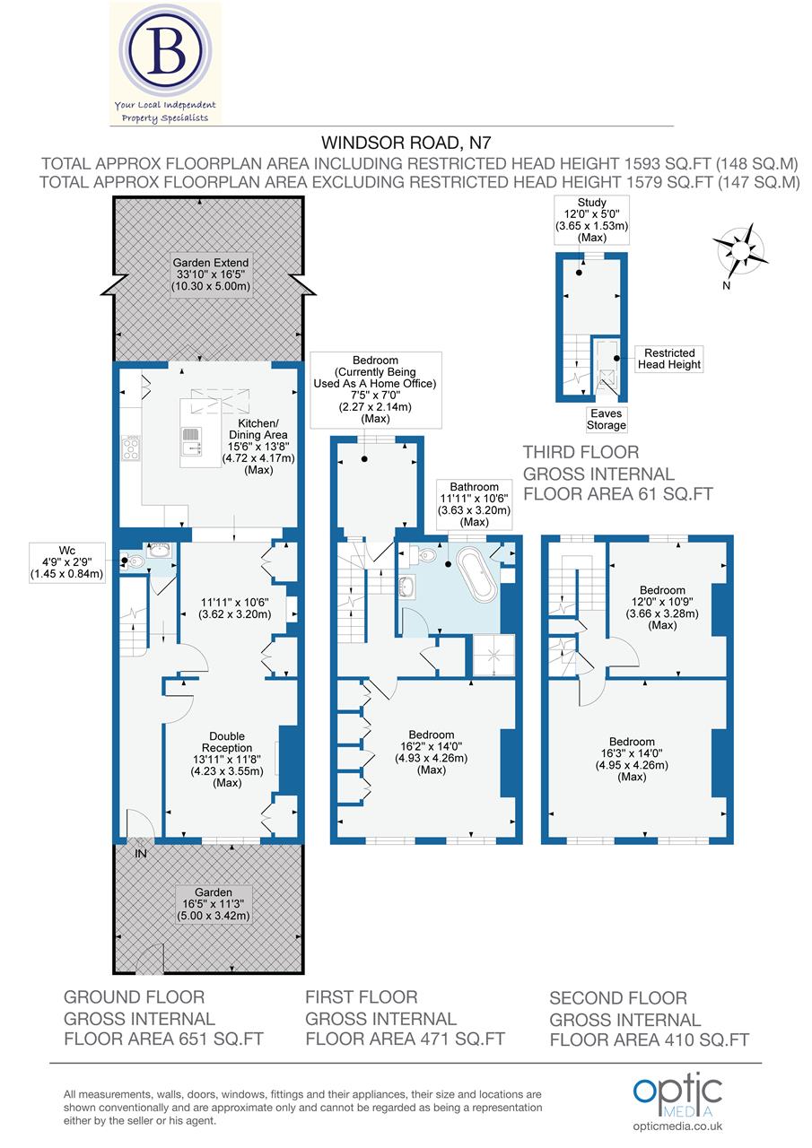 4 bed terraced house for sale in Windsor Road - Property Floorplan