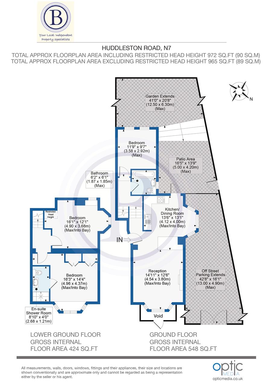 3 bed flat for sale in Huddleston Road - Property Floorplan