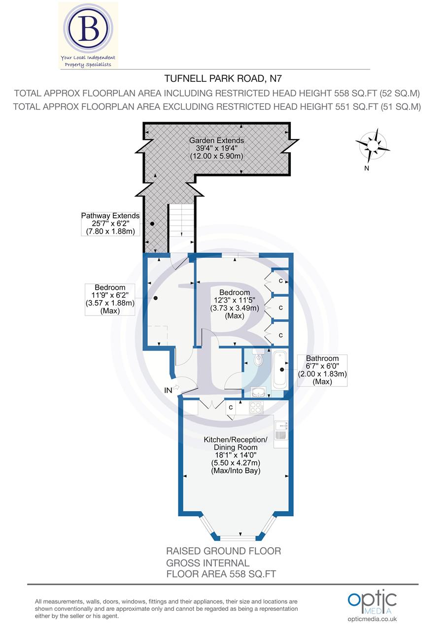 2 bed flat for sale in Tufnell Park Road - Property Floorplan