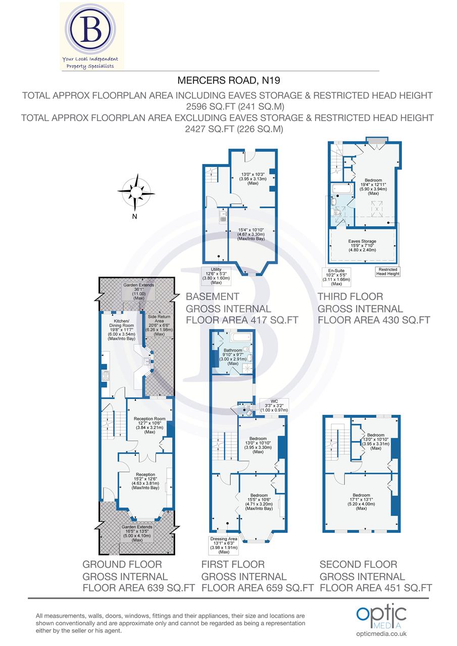 5 bed terraced house for sale in Mercers Road - Property Floorplan