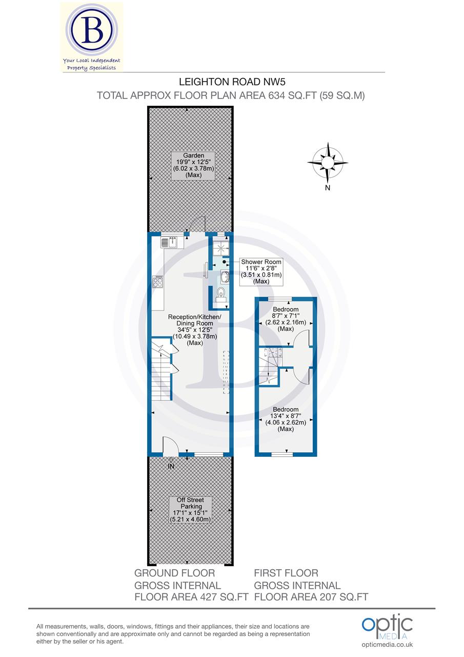 2 bed end of terrace house for sale in Leighton Road - Property Floorplan