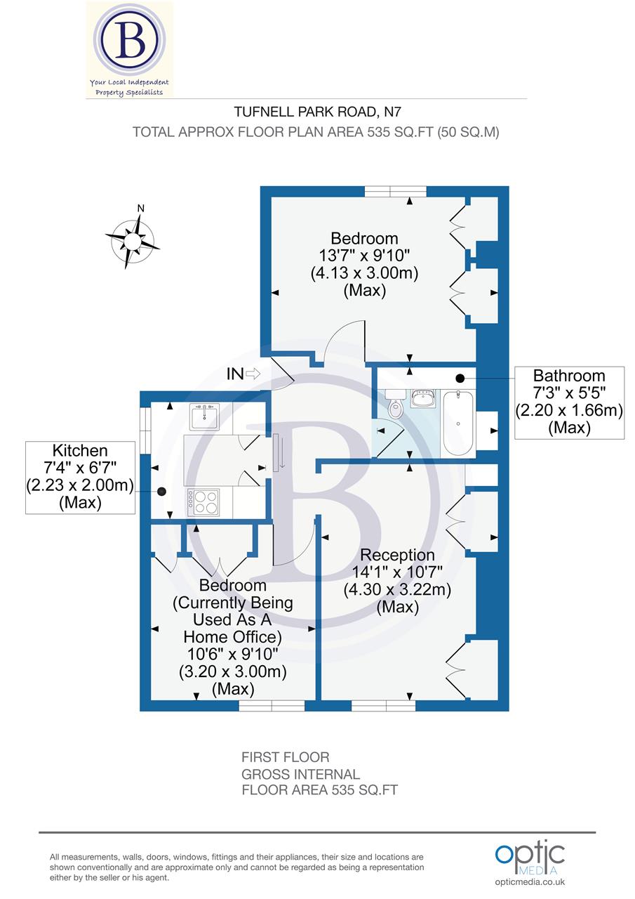 2 bed flat for sale in Tufnell Park Road - Property Floorplan