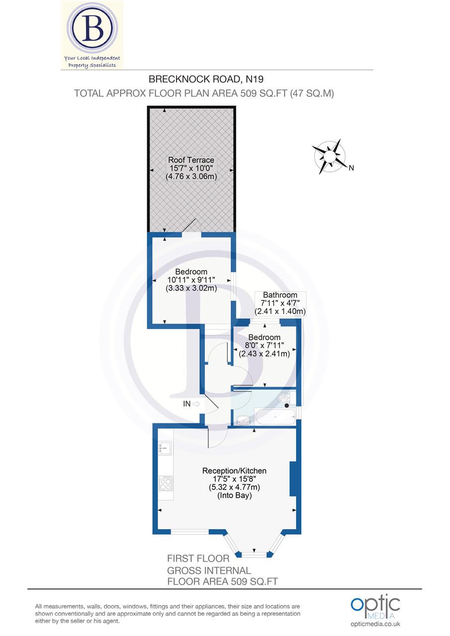 2 bed flat for sale in Brecknock Road - Property Floorplan