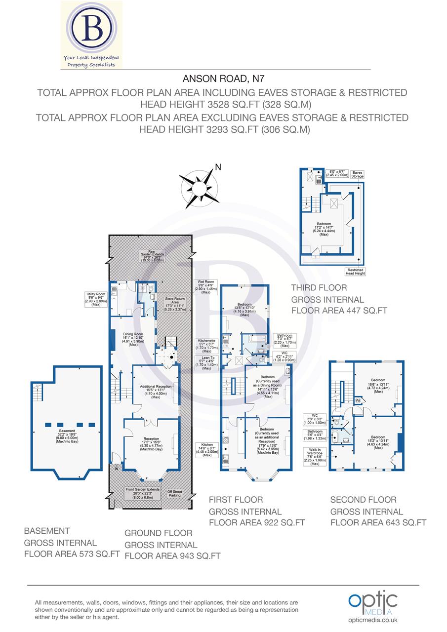 6 bed semi-detached house for sale in Anson Road - Property Floorplan