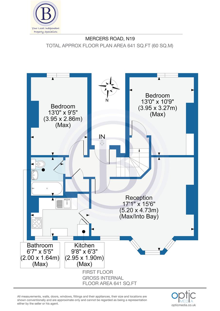 2 bed flat for sale in Mercers Road - Property Floorplan