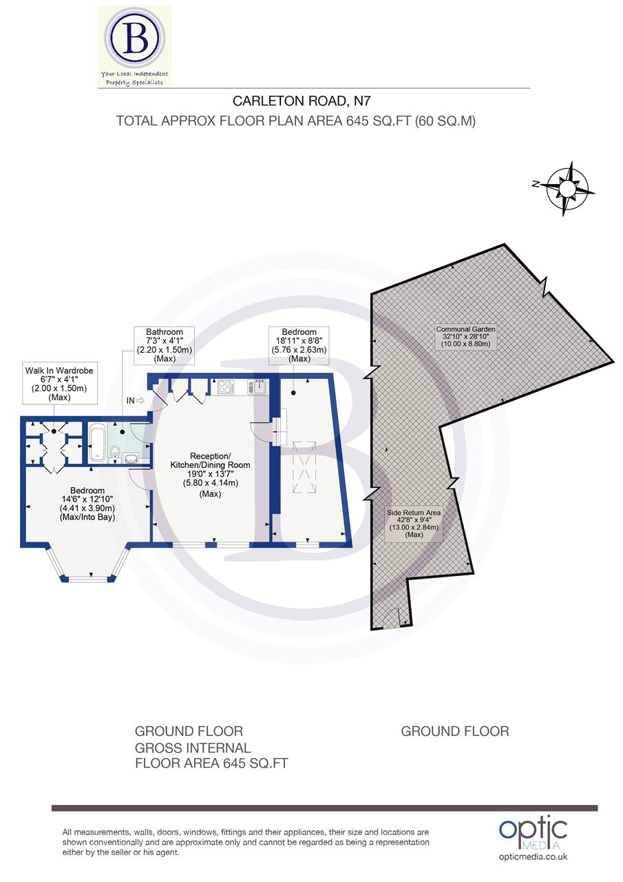 2 bed flat for sale in Carleton Road - Property Floorplan