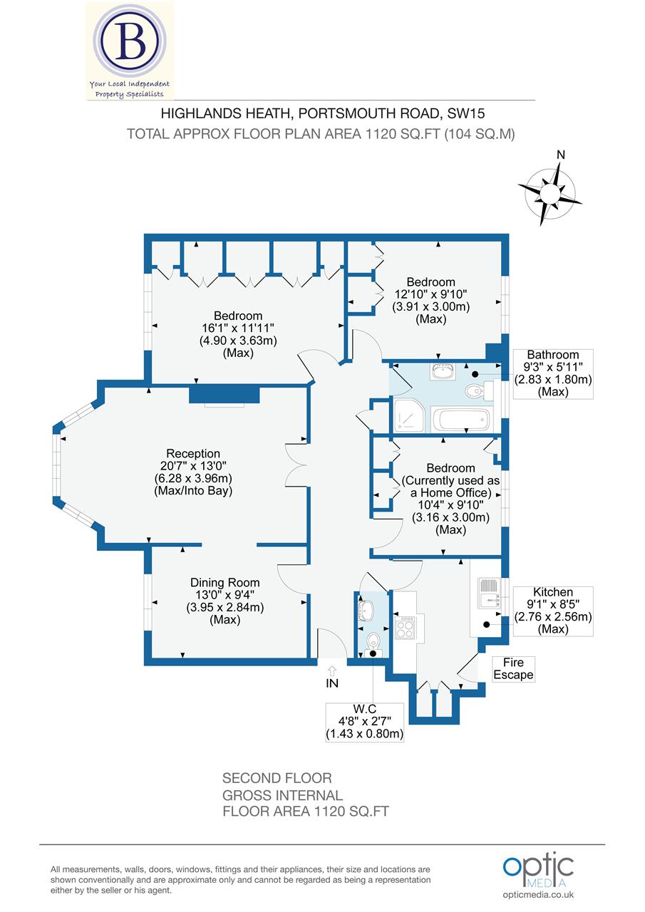 3 bed flat for sale - Property Floorplan