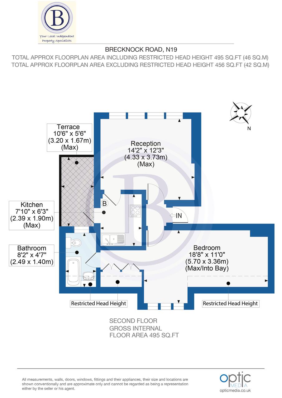 1 bed flat for sale in Brecknock Road - Property Floorplan