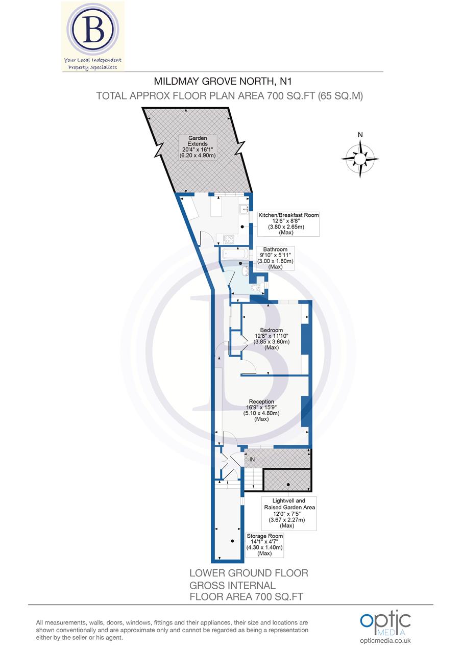 1 bed flat for sale in Mildmay Grove North - Property Floorplan