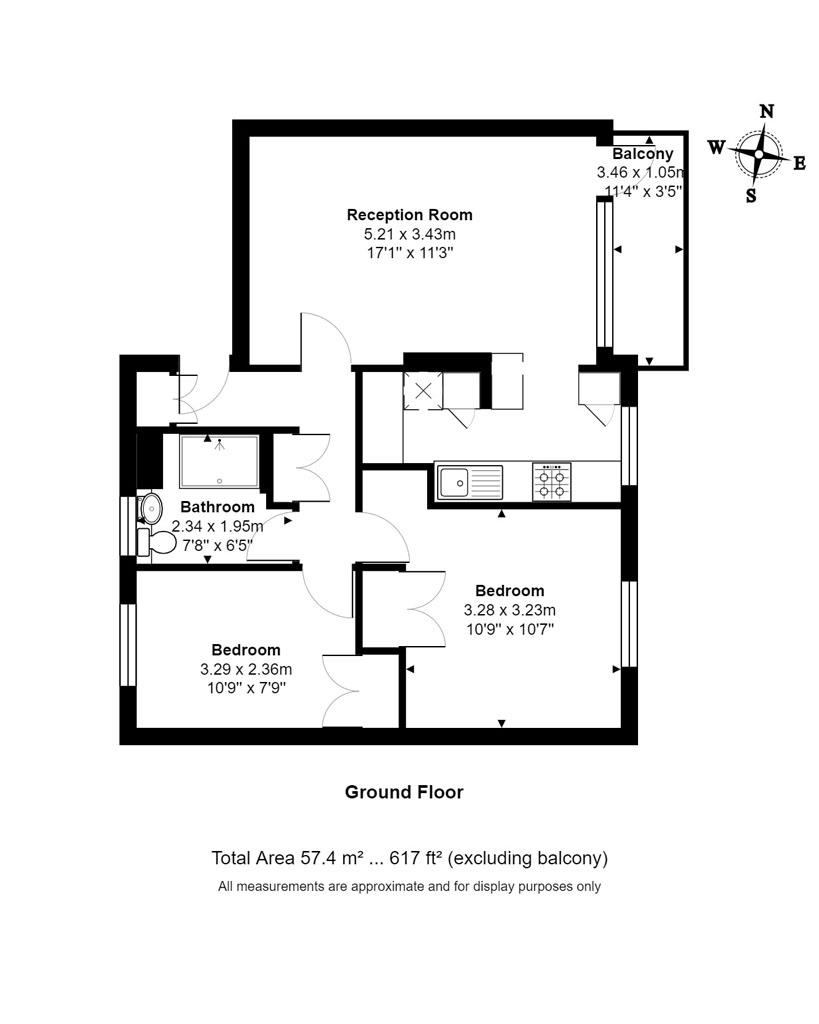 2 bed flat for sale in Lupton Street - Property Floorplan