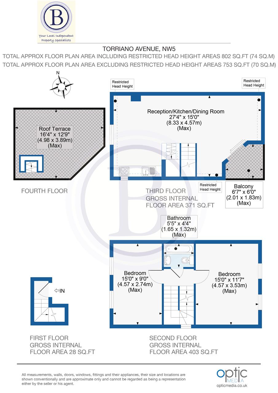 2 bed flat for sale in Torriano Avenue - Property Floorplan