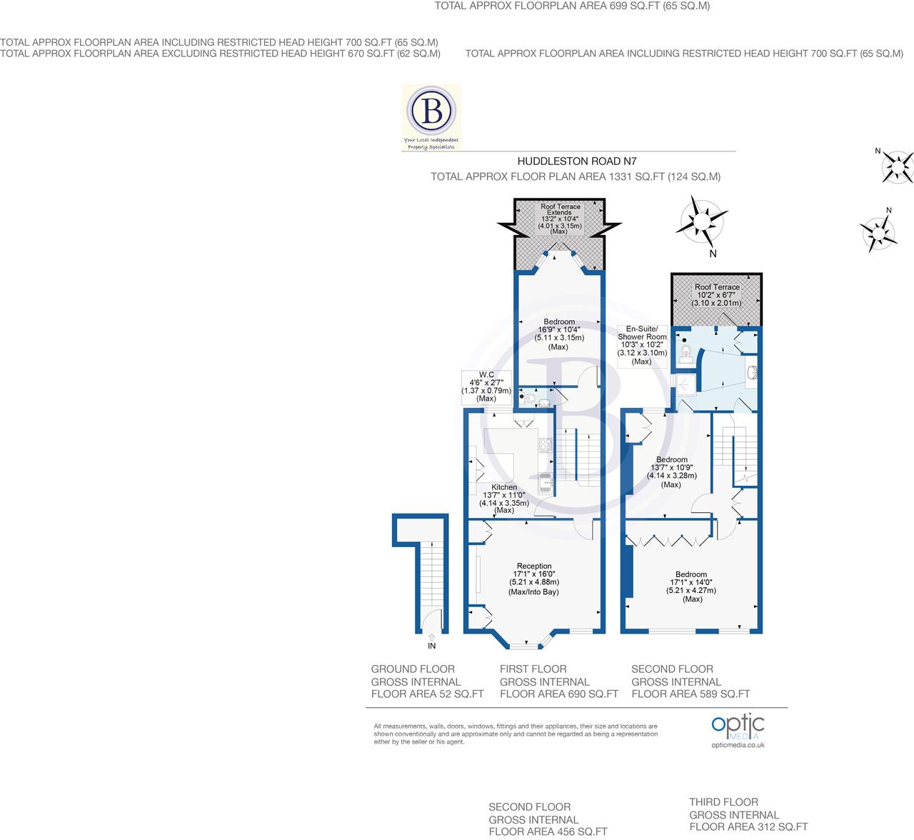 3 bed flat to rent in Huddleston Road - Property Floorplan