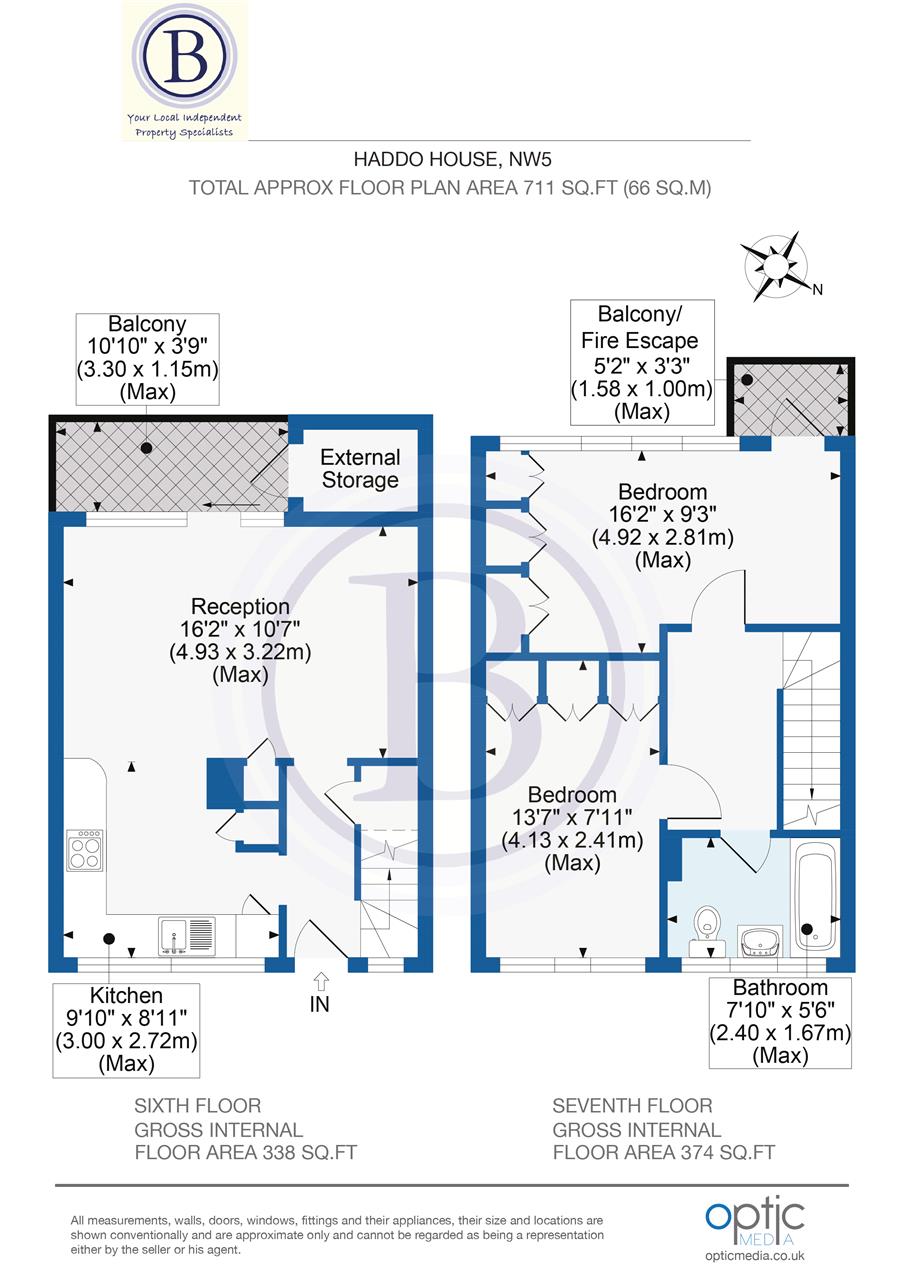 2 bed flat to rent - Property Floorplan