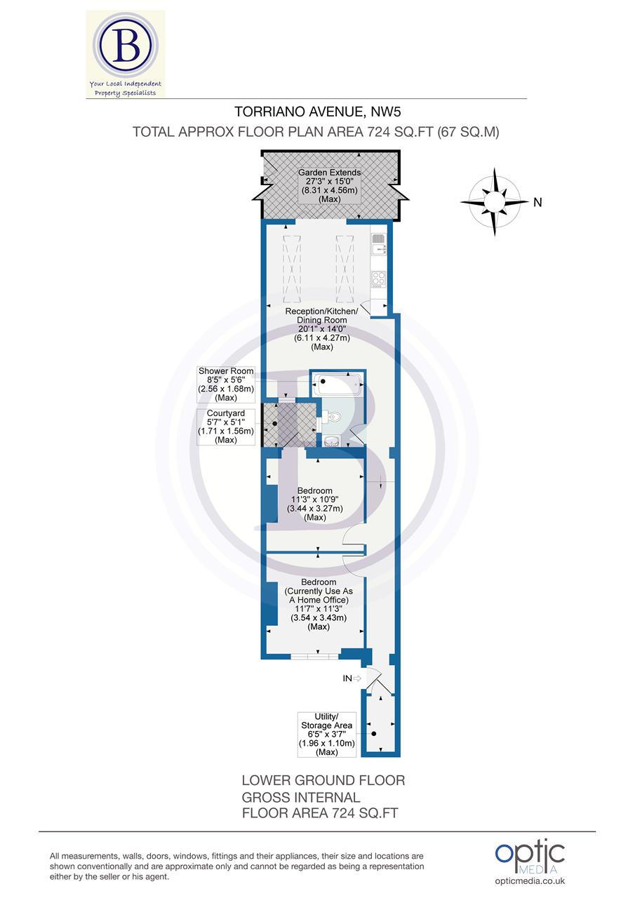 2 bed flat for sale in Torriano Avenue - Property Floorplan