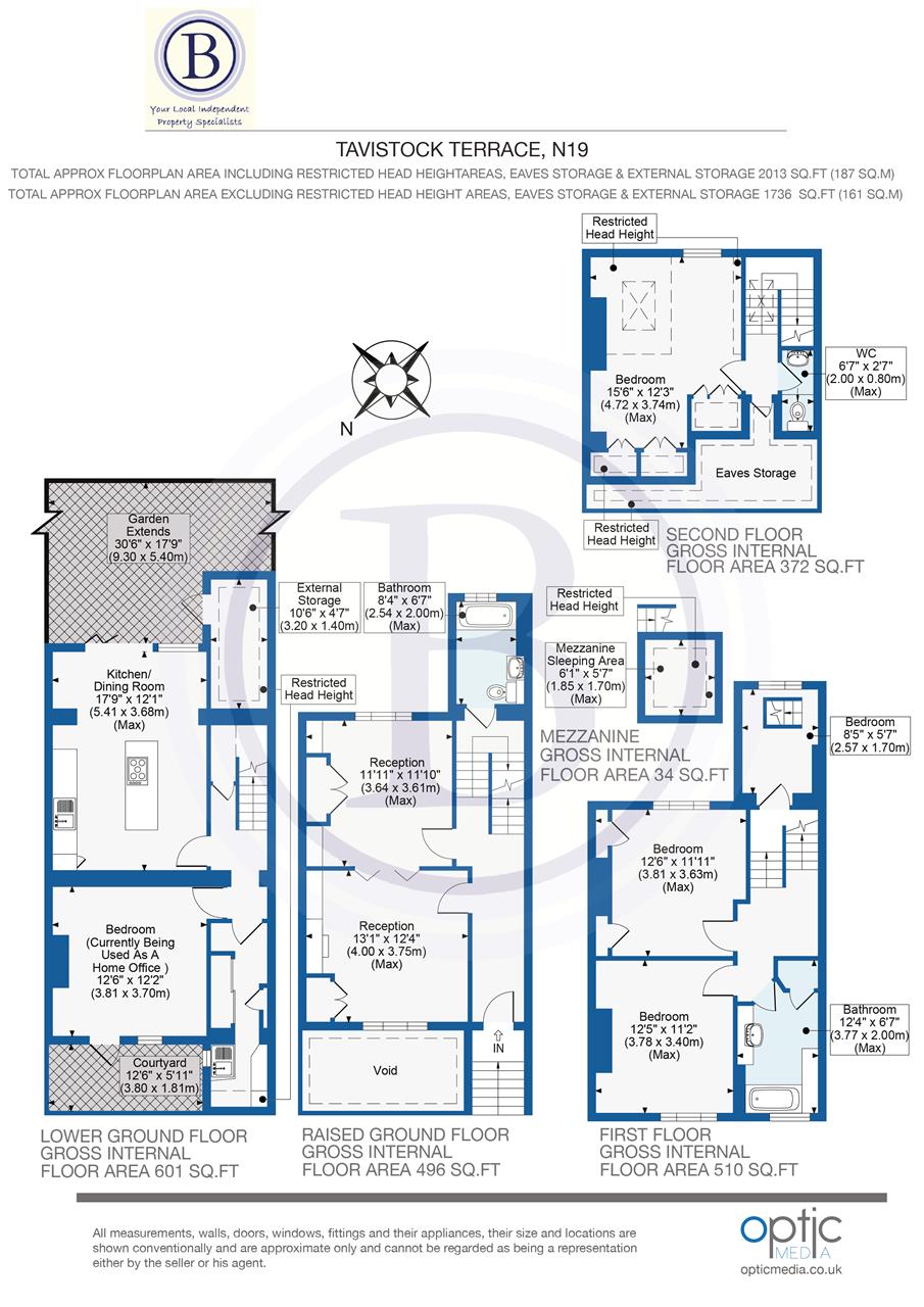 5 bed terraced house for sale - Property Floorplan